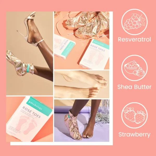 Moisturizing Butter Feet Mask with Berry Scent - Patchology Rosé Toes